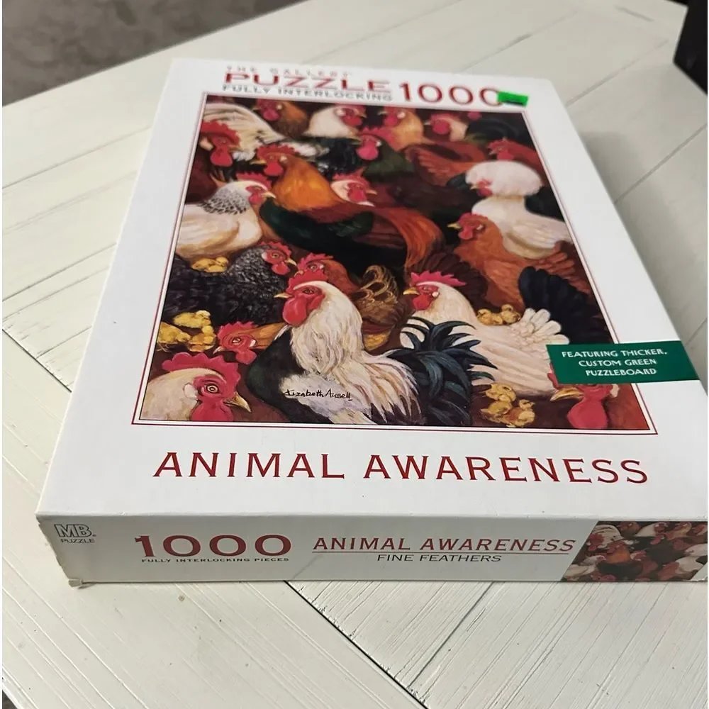 SEALED Vtg 1000 pc The Gallery Puzzle Chickens Animal Awareness Elizabeth Ansell